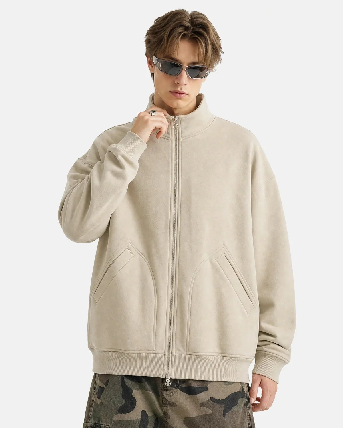 Polar Fleece High Neck Zip Up Jacket