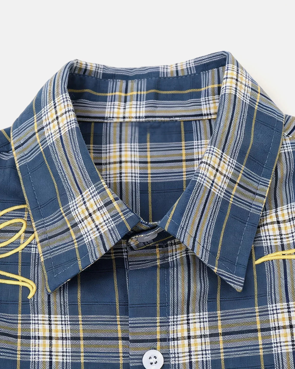 Abstract Line Plaid Shirt