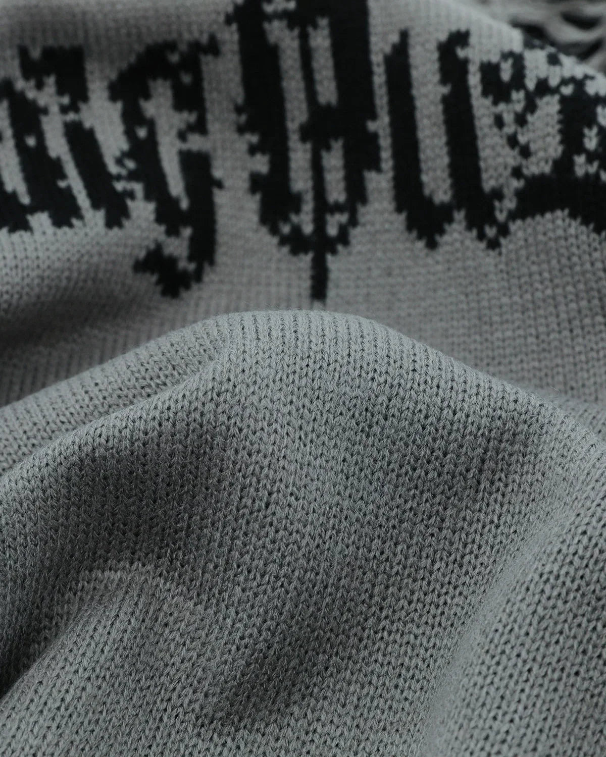 Distressed Gothic Graphic Knit Sweater