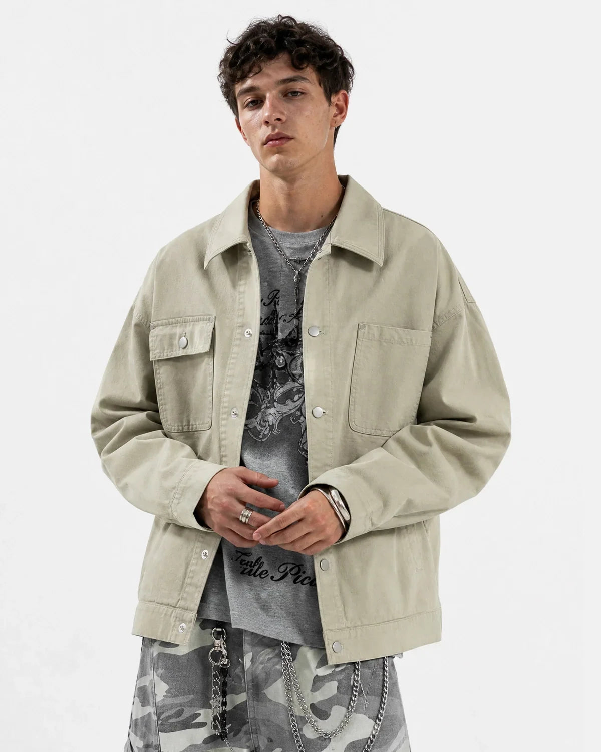 Veste de travail à poche asymétrique