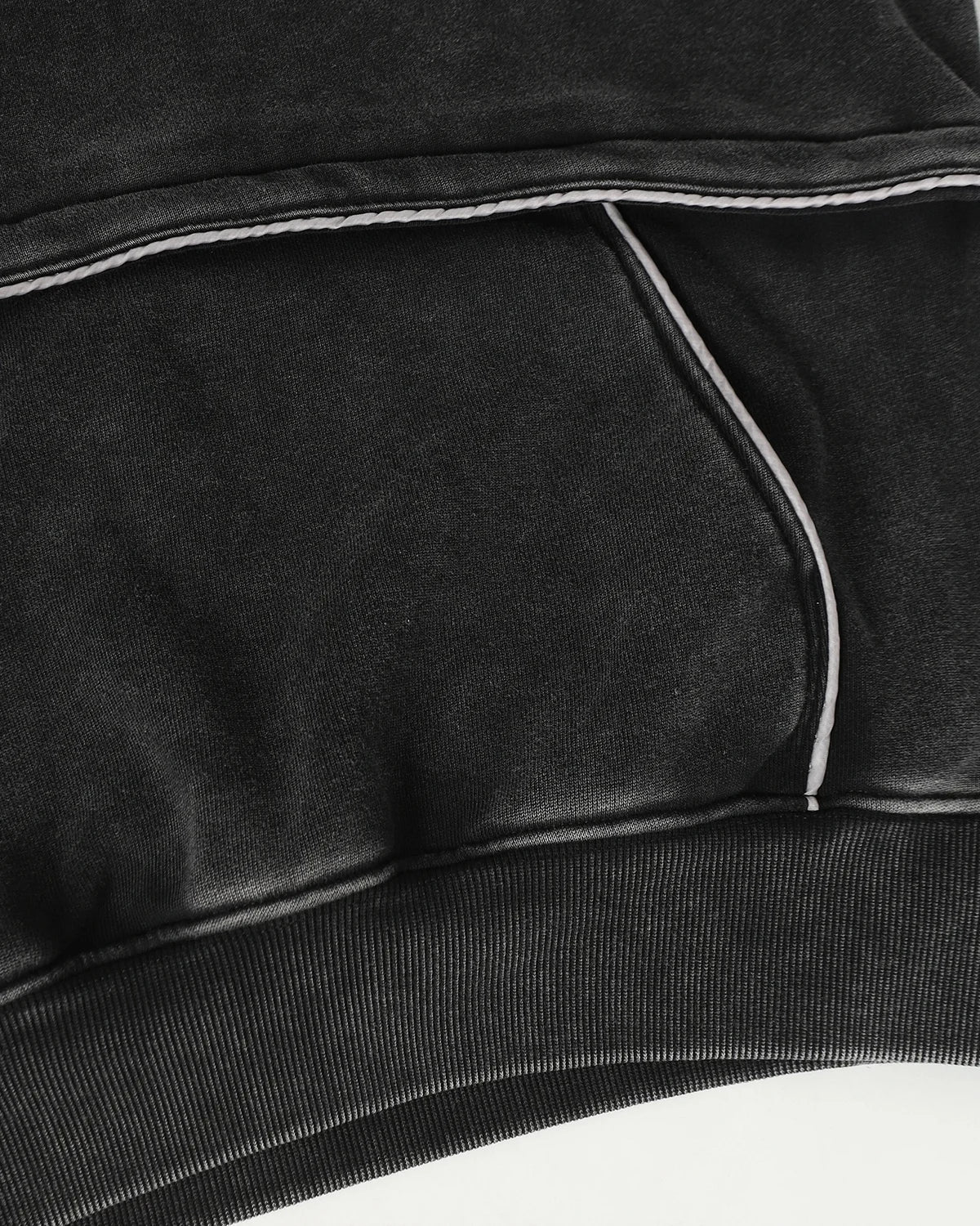 Washed Reflective Piping Boxy Hoodie