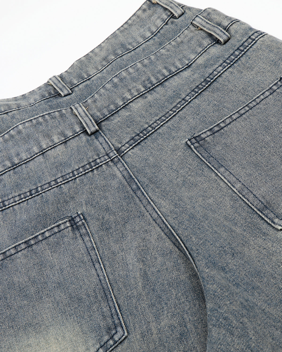 Rhinestone Cross Double Waist Denim Jorts
