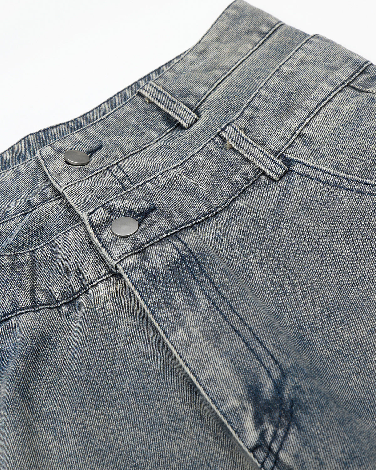 Rhinestone Cross Double Waist Denim Jorts