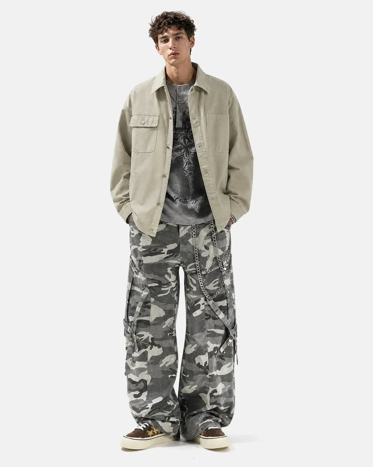 Veste de travail à poche asymétrique