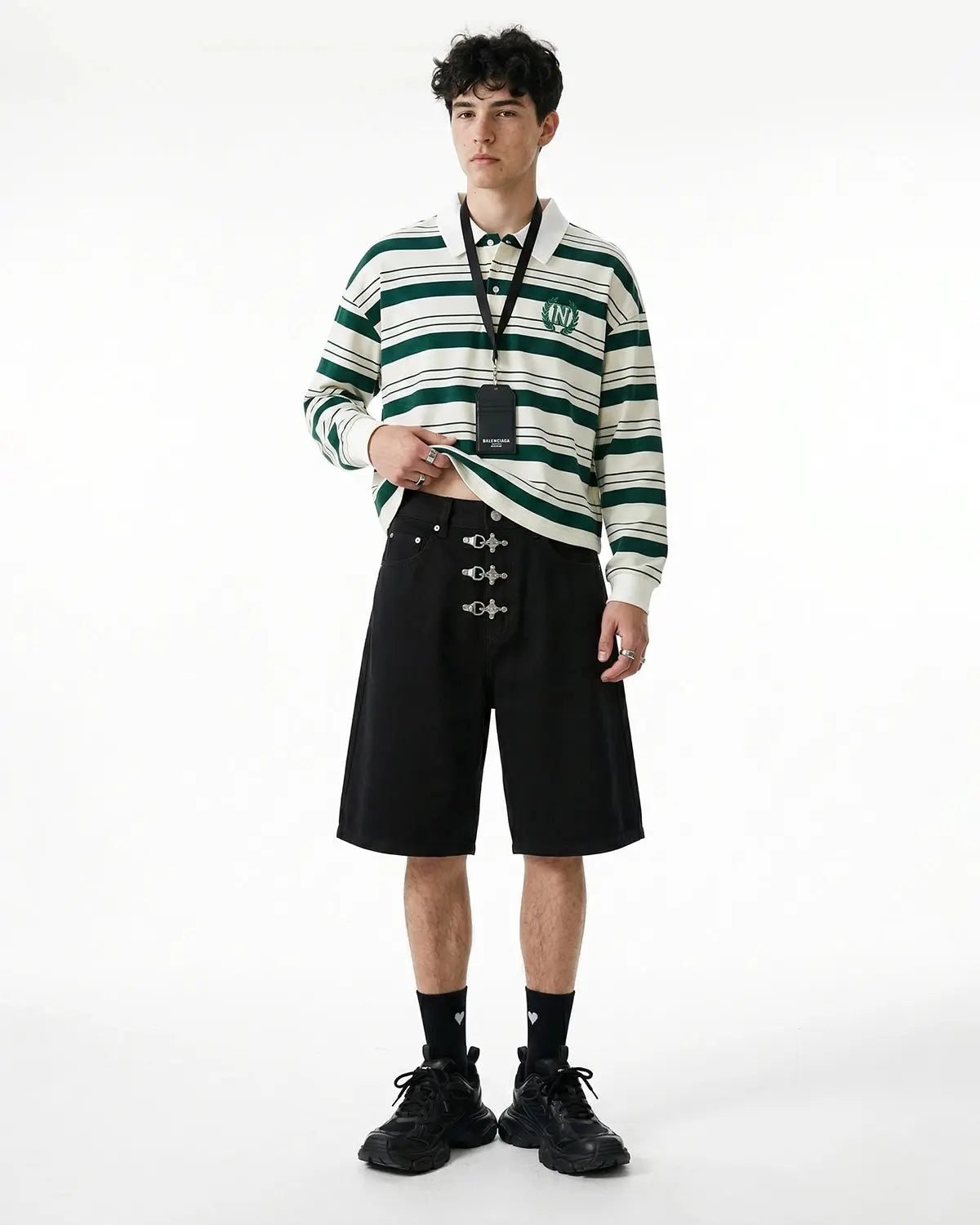 Metal Clasp Baggy Jorts