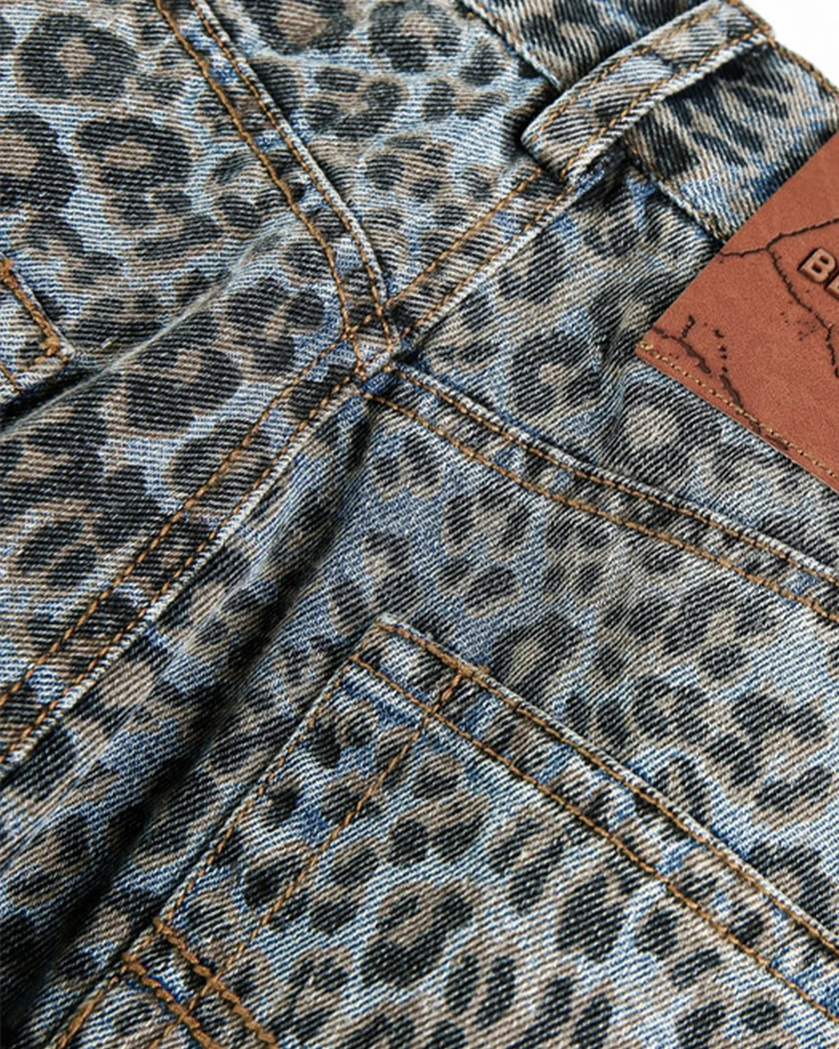 Vintage Leopard Print Barrel Jeans