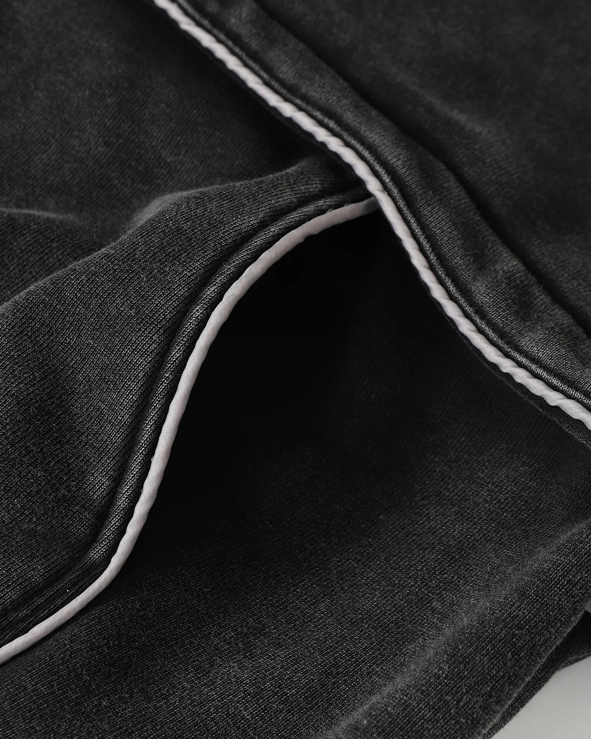 Washed Reflective Piping Boxy Hoodie