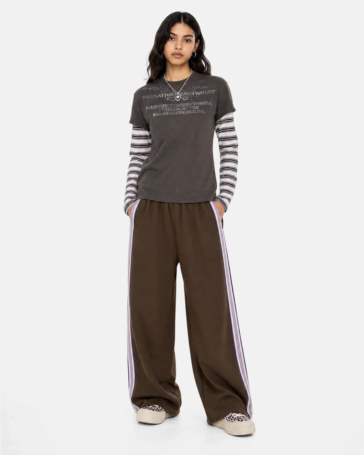 Side Stripe Wide Leg Track Pants MADXMARX