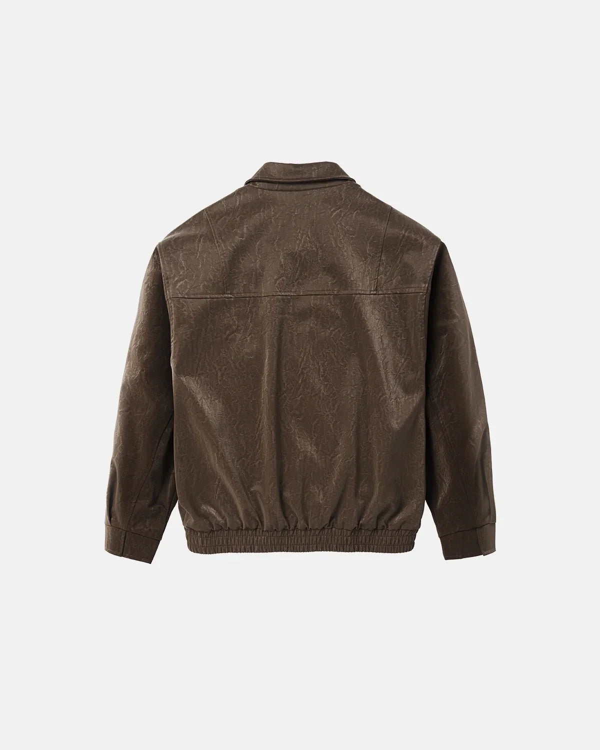 Minimalist PU Leather Zip Up Jacket
