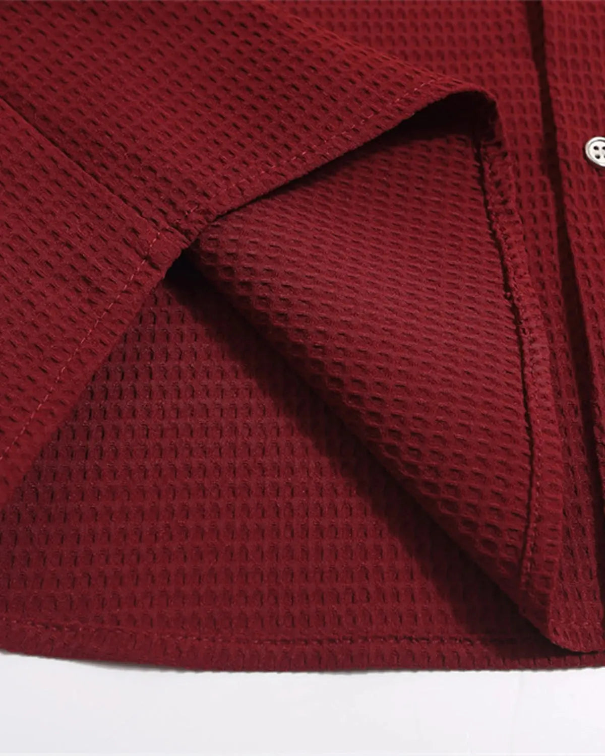 Waffle Shirt with Metal Clasp Detail