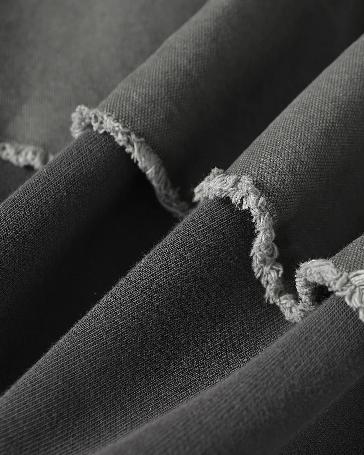 Washed Layered Raw Edge Boxy Hoodie