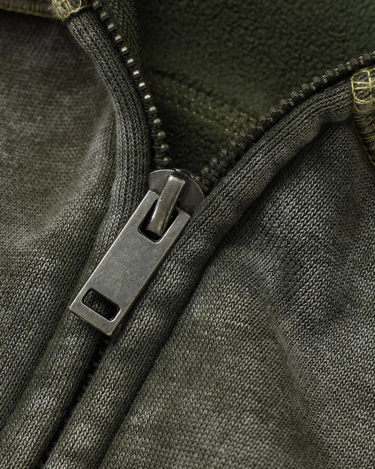 Contrast Stitch Boxy Zip Up Hoodie
