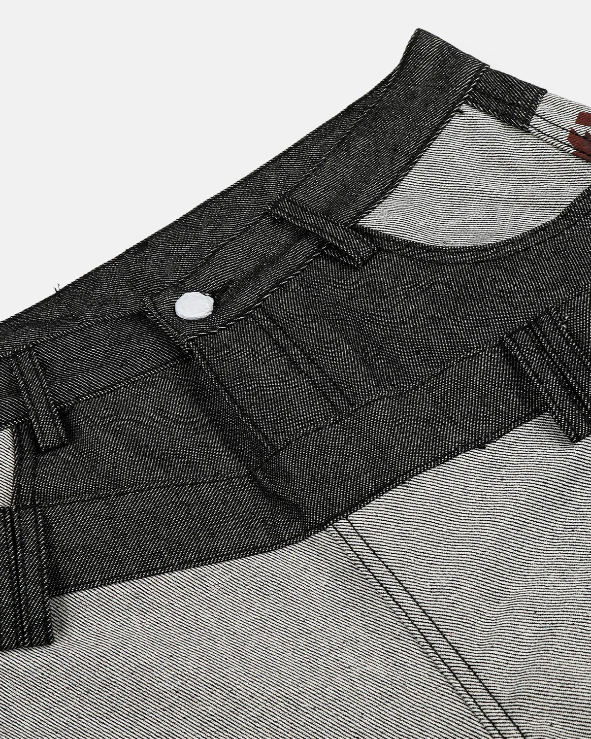 Asymmetric Double Waist Baggy Jeans