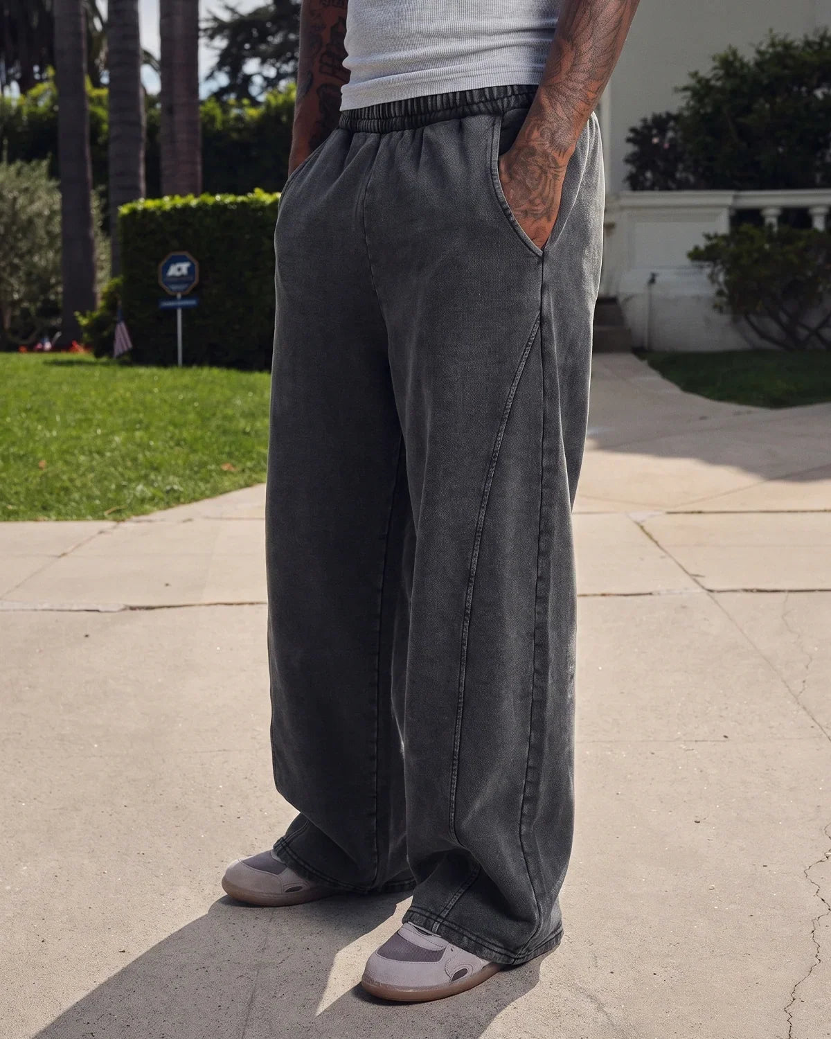 Acid Washed Barrel Sweatpants