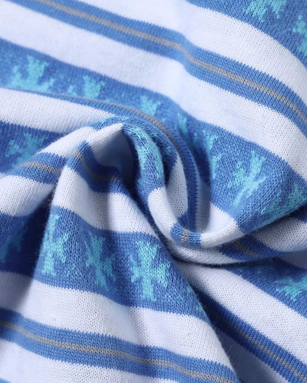 Cross Graphic Striped Polo Shirt