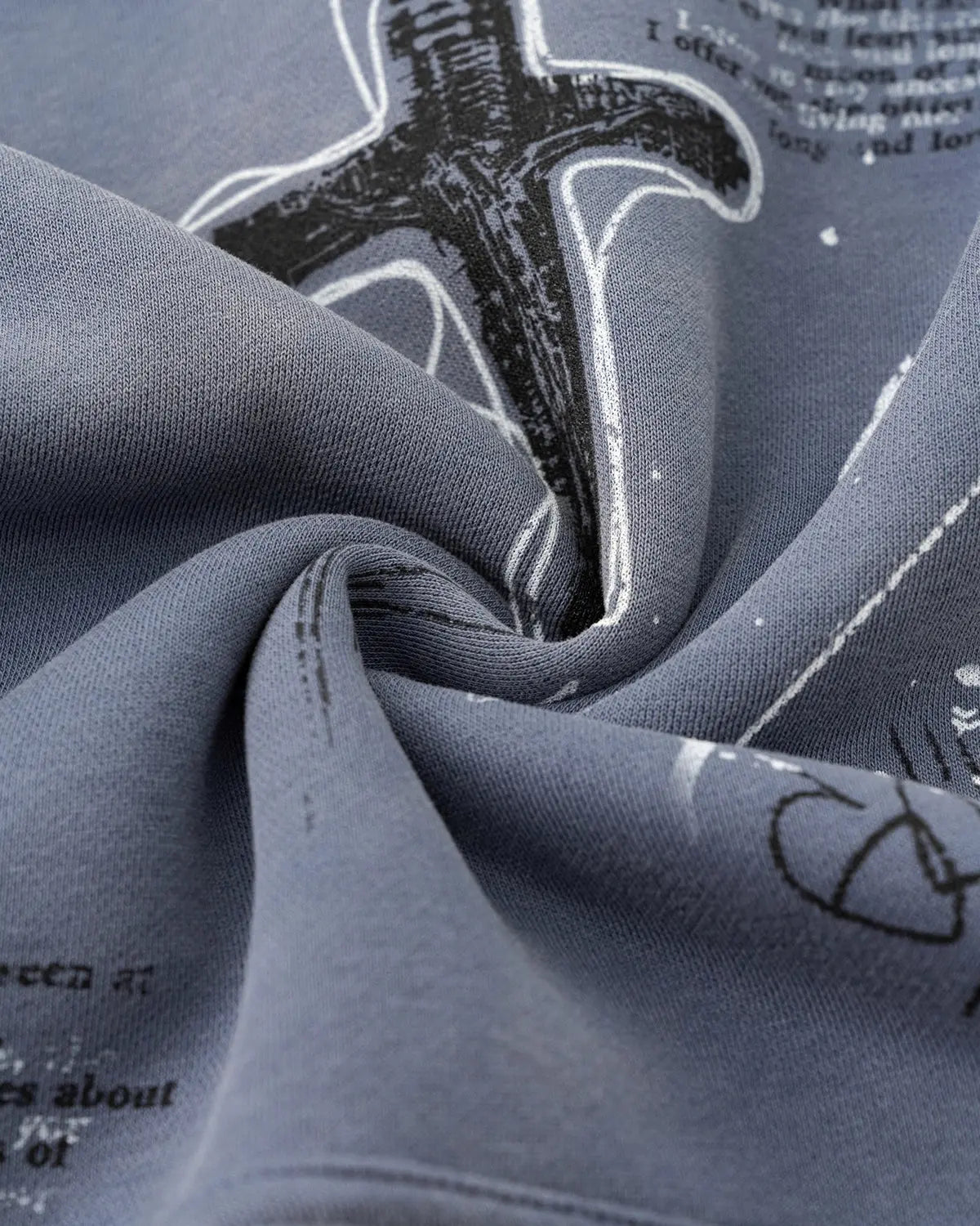 Graffiti Print Acid Washed Fleece Hoodies