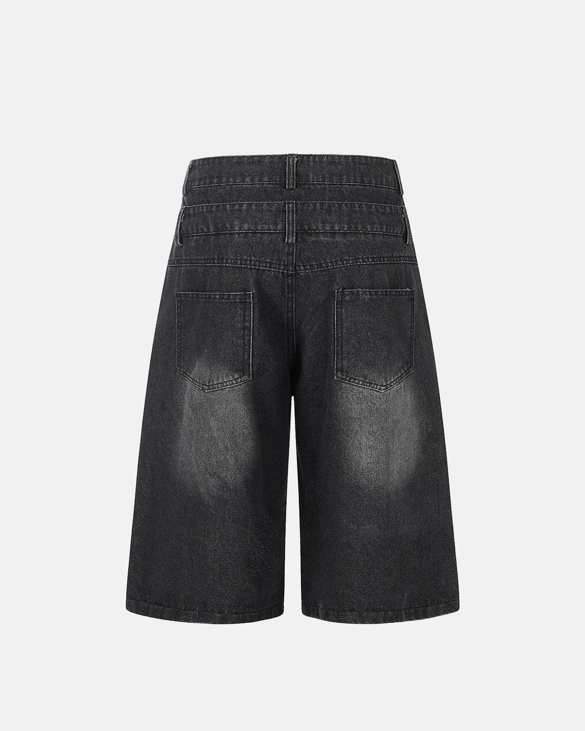 Rhinestone Cross Double Waist Denim Jorts