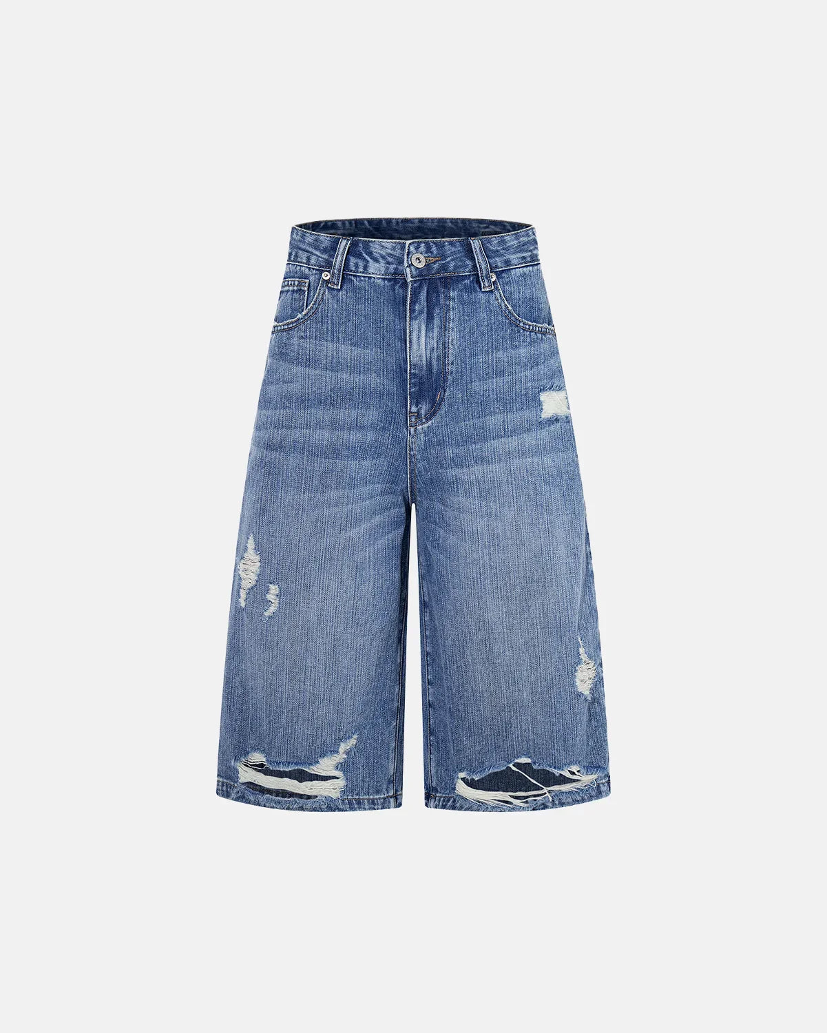 Cinch Back Distressed Denim Jorts