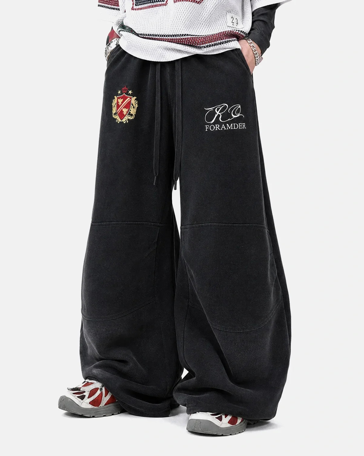 Gothic Graphic Washed Barrel Sweatpants