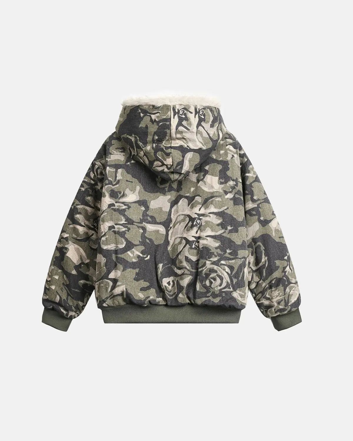 Camo Faux Fur Padded Hooded Jacket MADXMARX