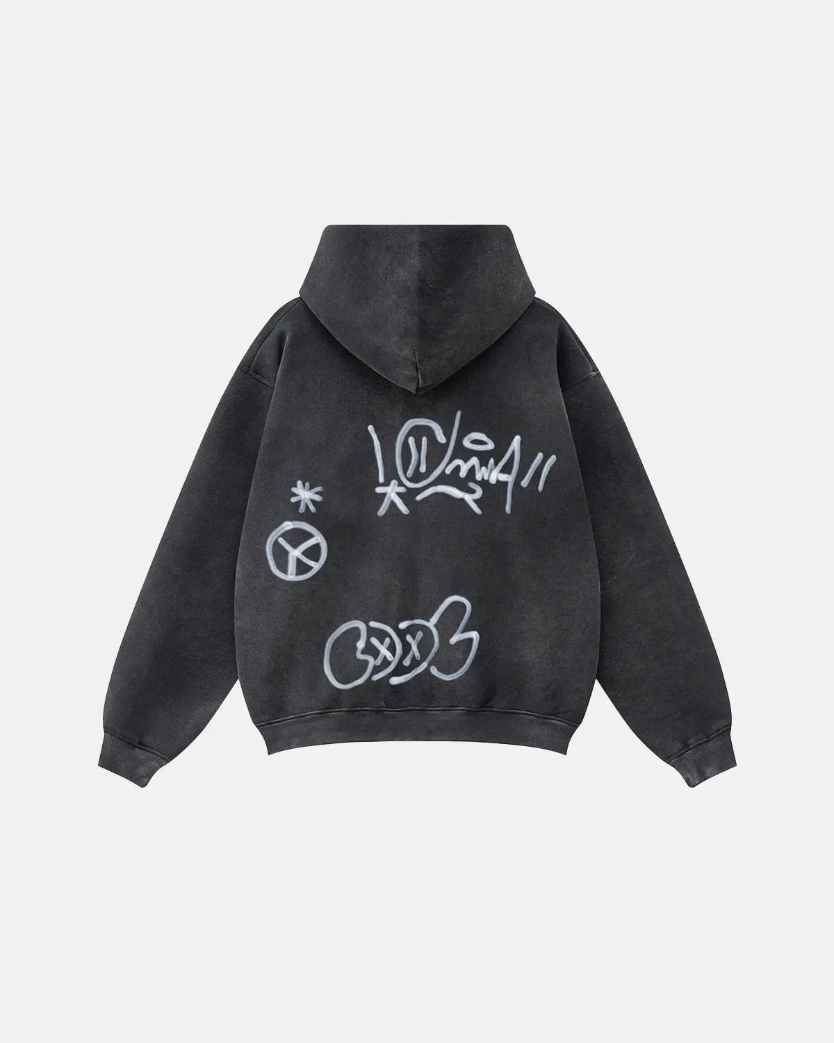Graffiti Washed Zip Up Hoodies