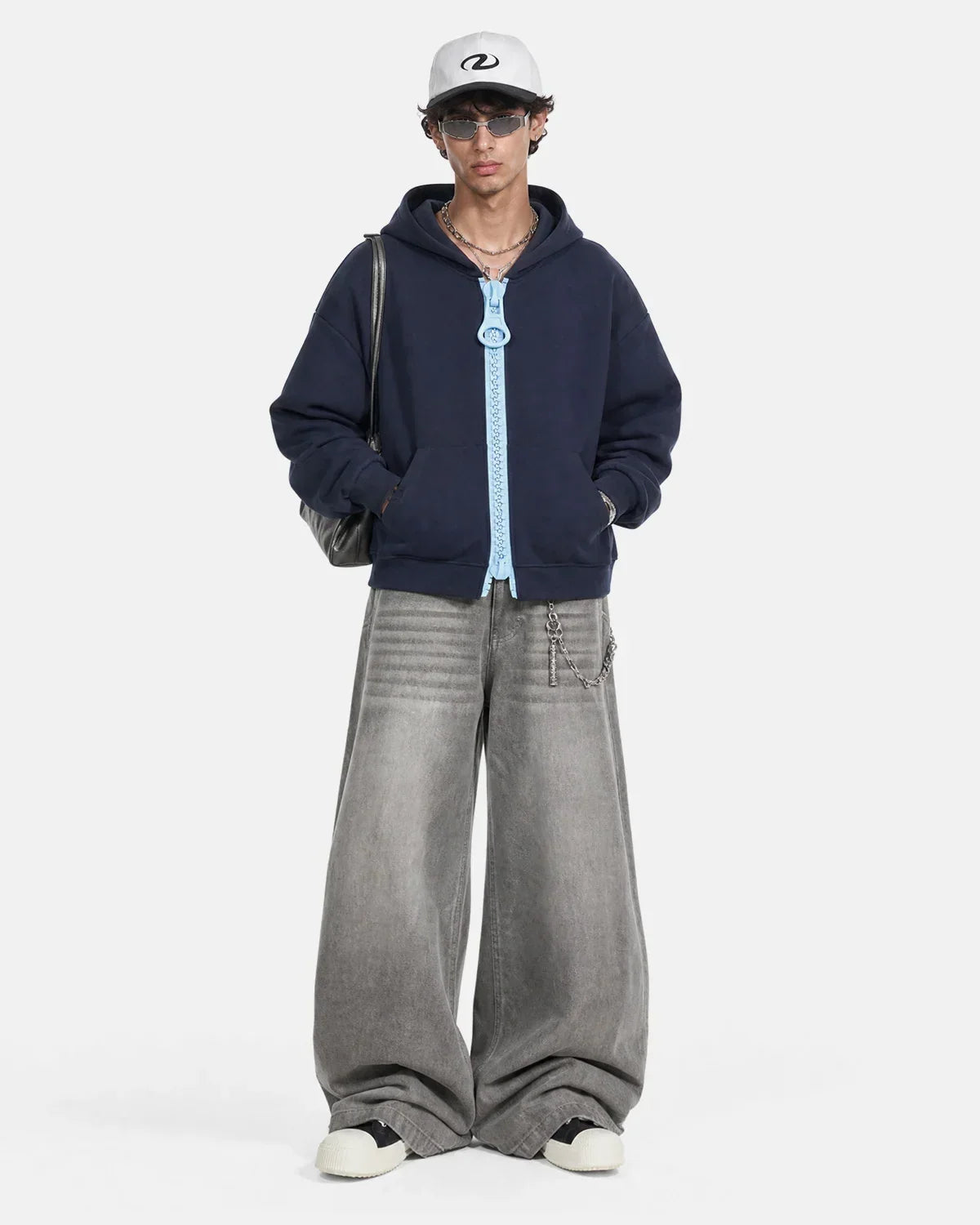 Contrast Chunky Zip Up Hoodie
