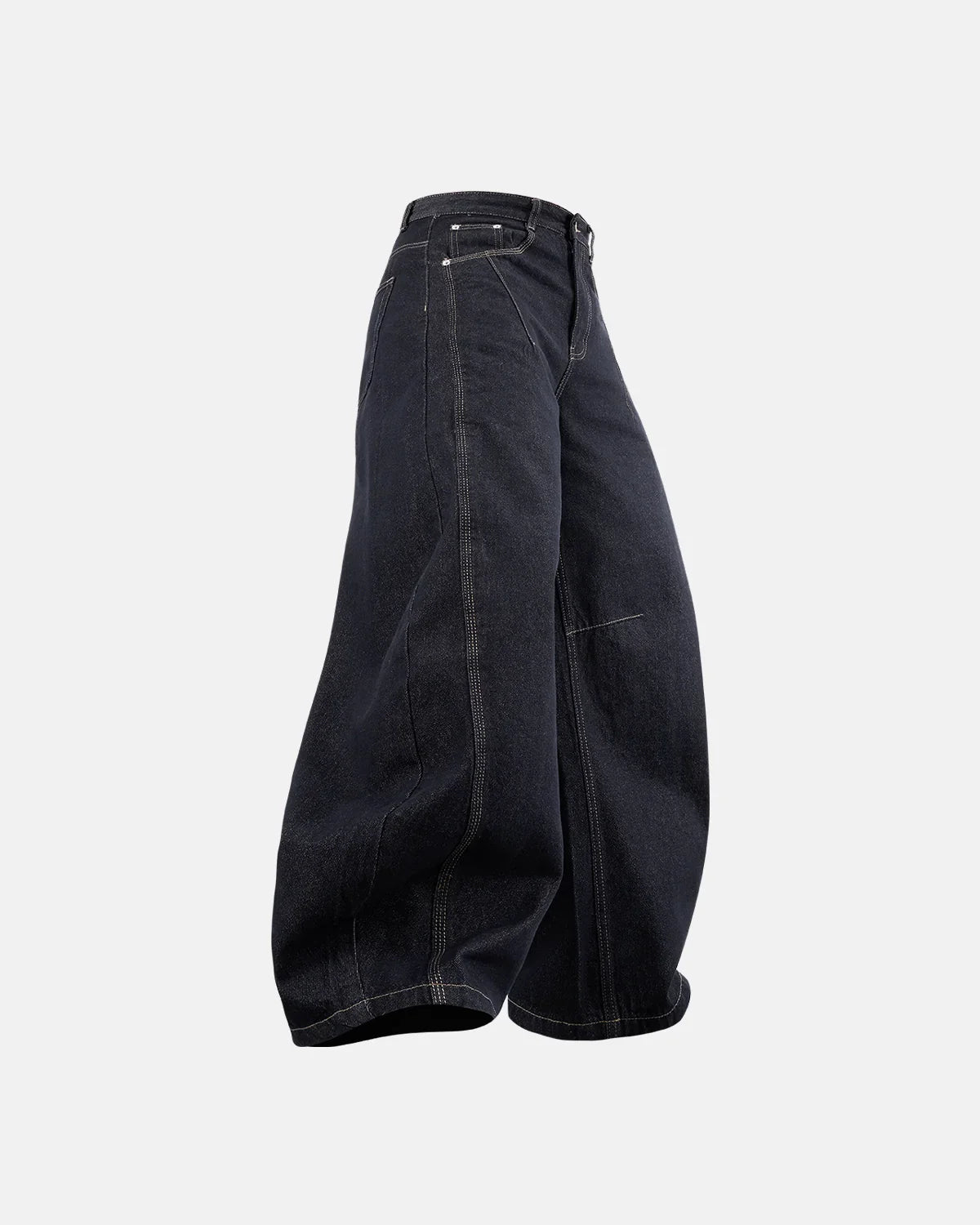 Raw Color Barrel Baggy Jeans