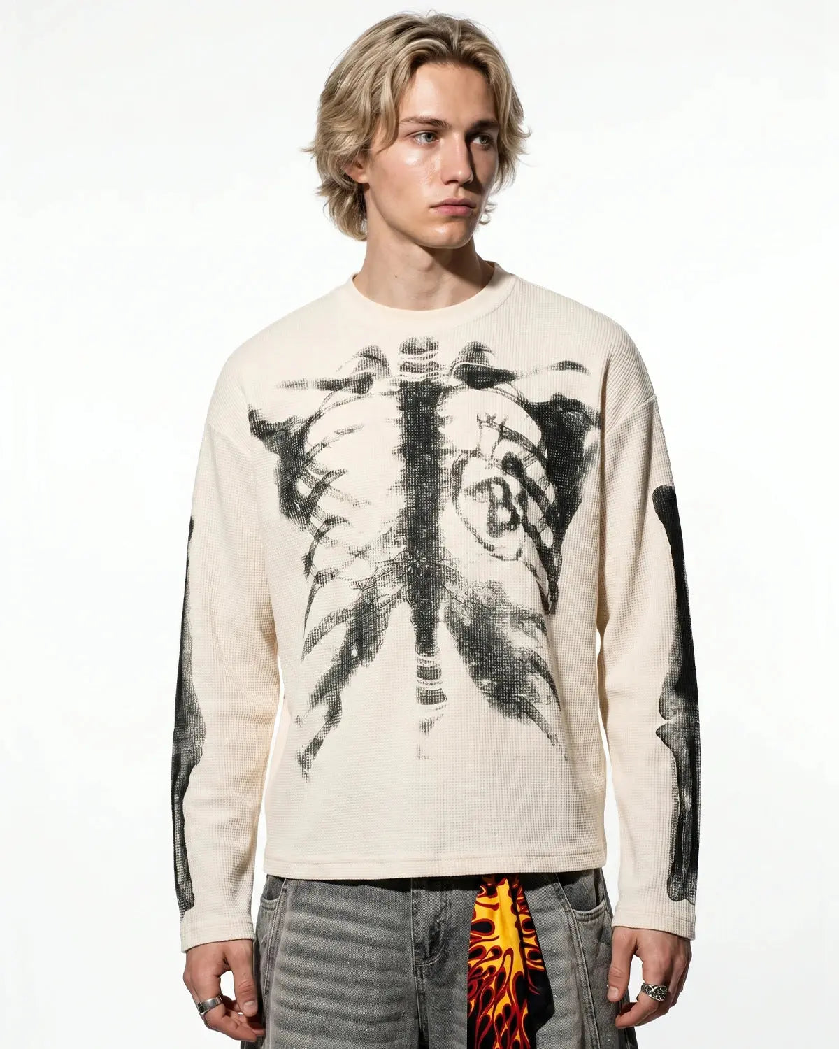 Skeleton Graphic Washed Long Sleeve Tee