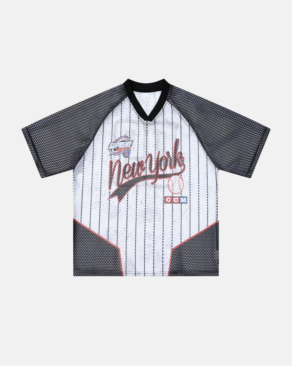 Pinstripe Colorblock Mesh Jersey
