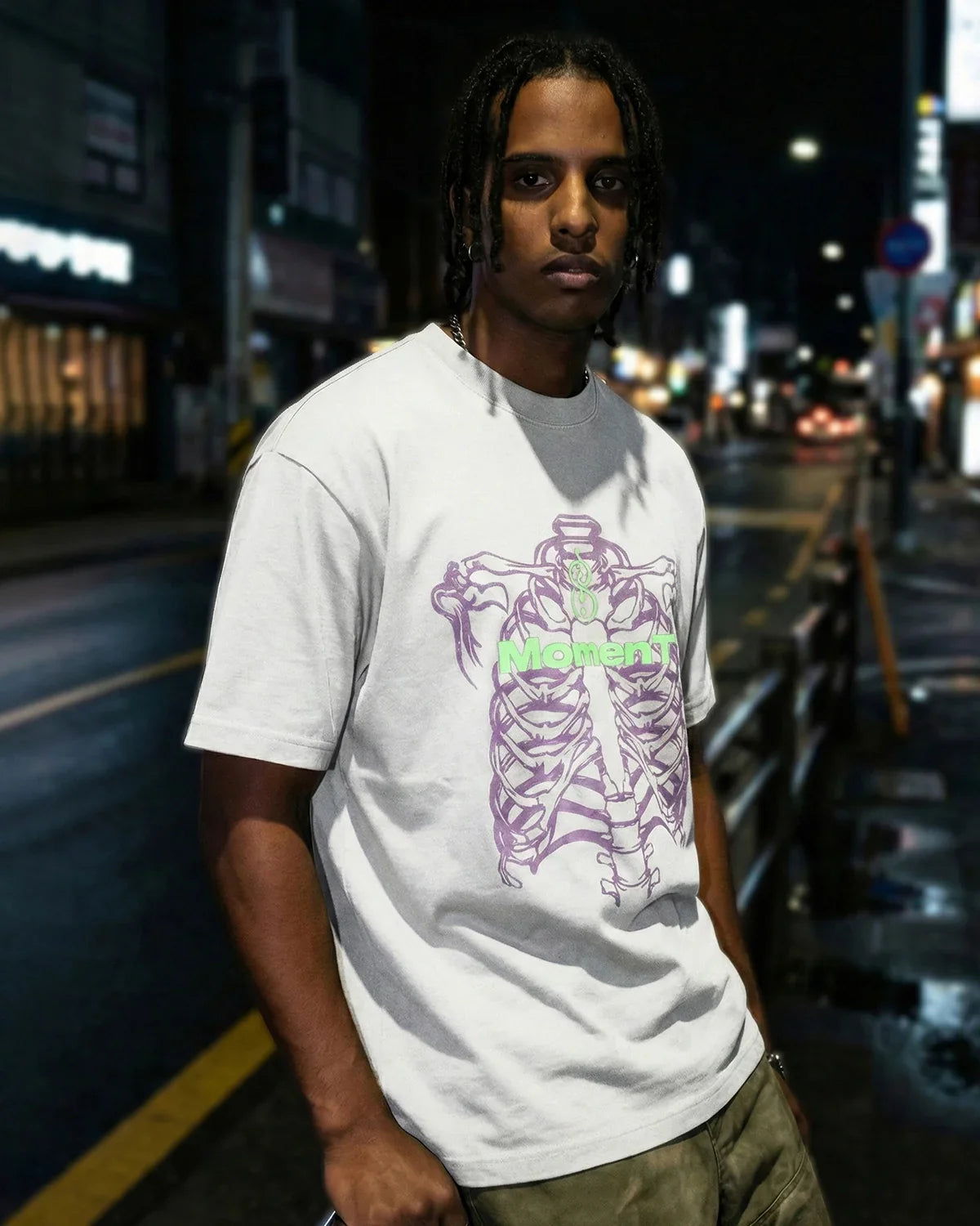 Dual-Effect Graphic Heavyweight Tshirt