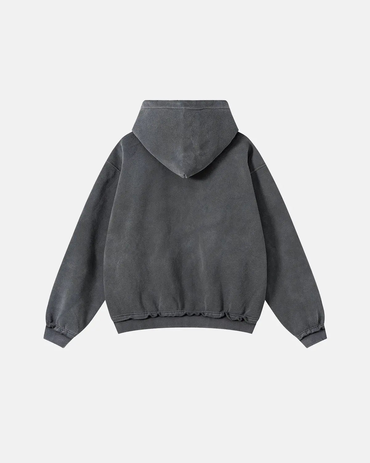 Graphic Ripped Washed Zip Up Hoodies