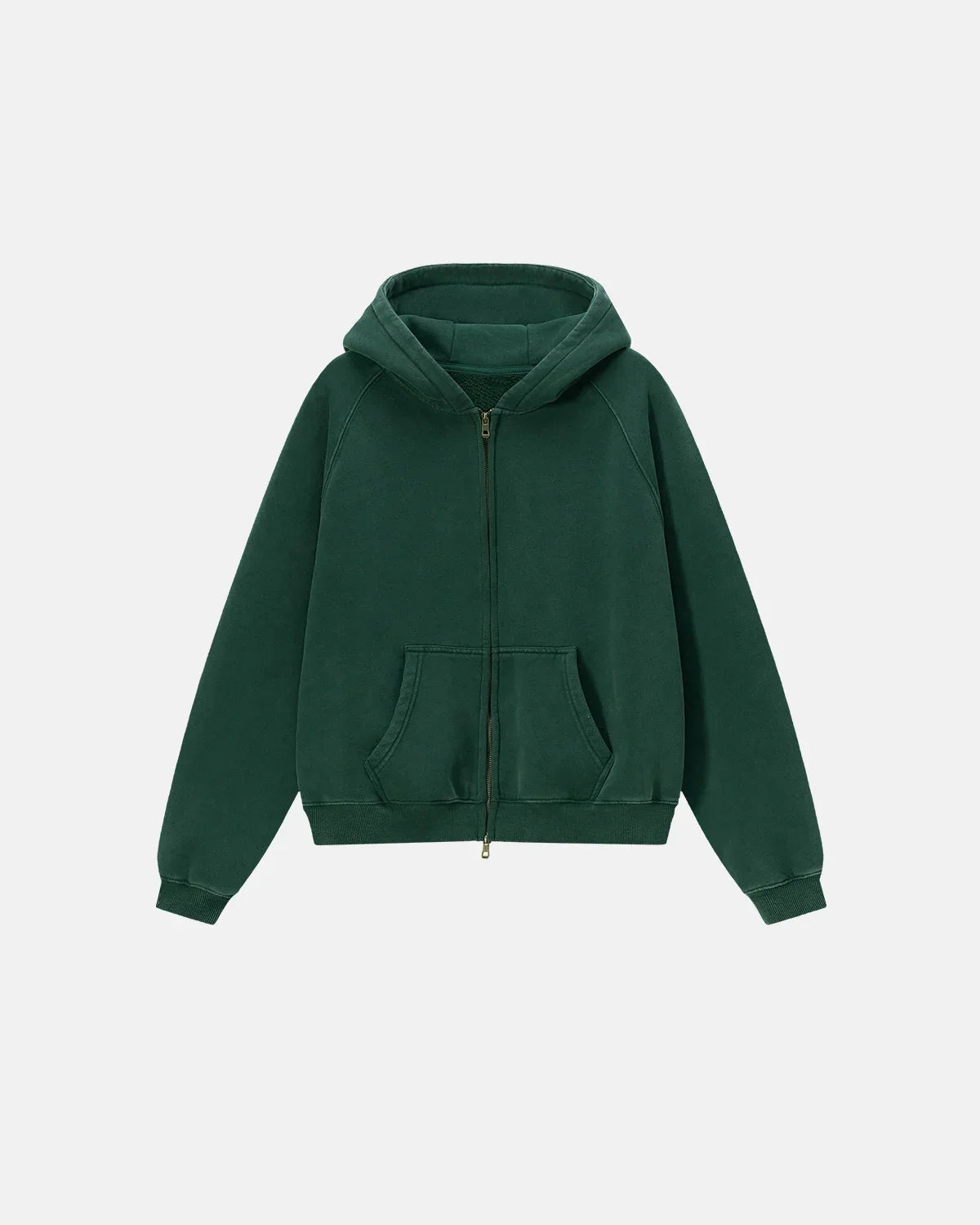 Raglan Boxy Zip Up Hoodie