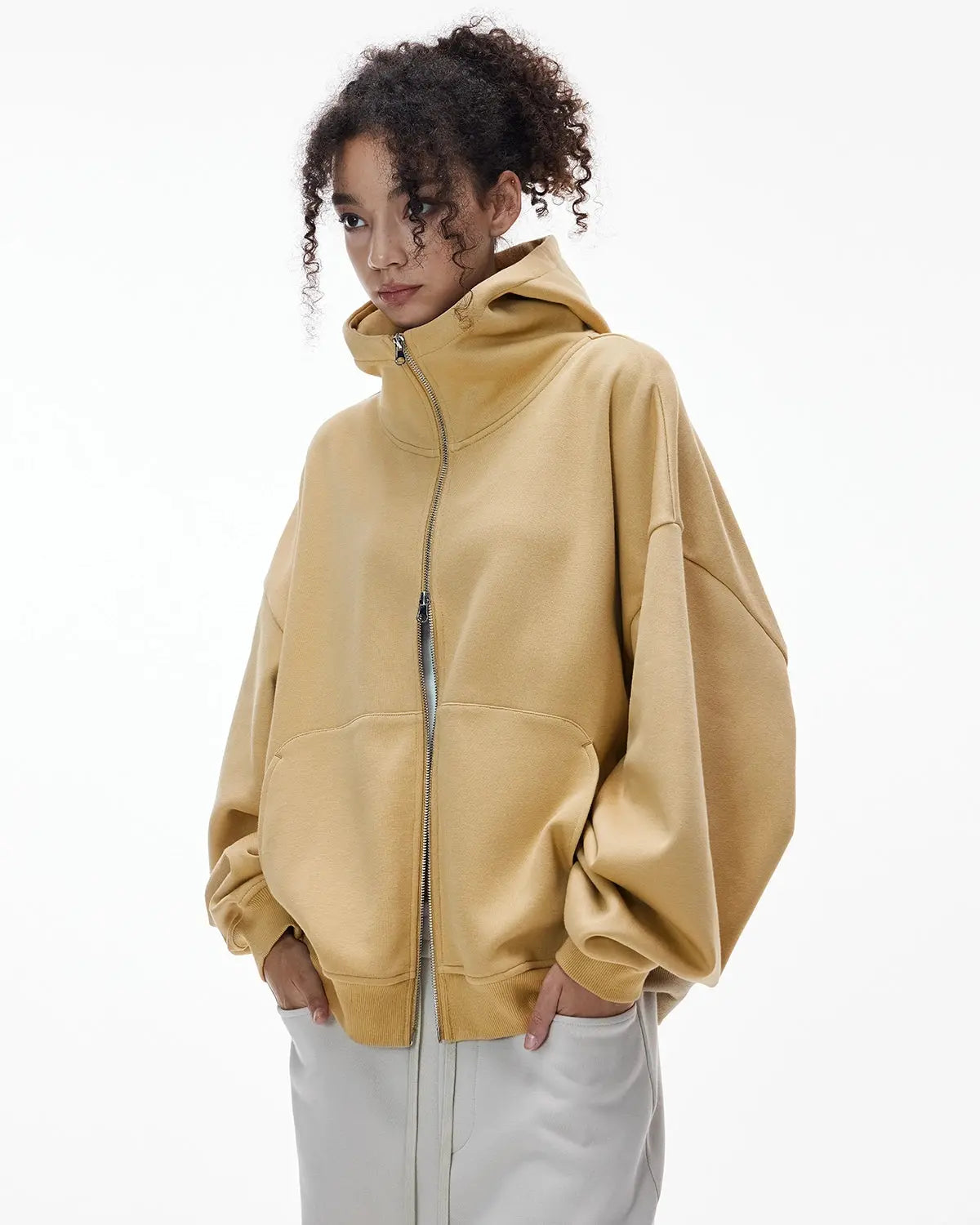 High Collar Fleece Double Zip-Up Hoodies MADXMARX