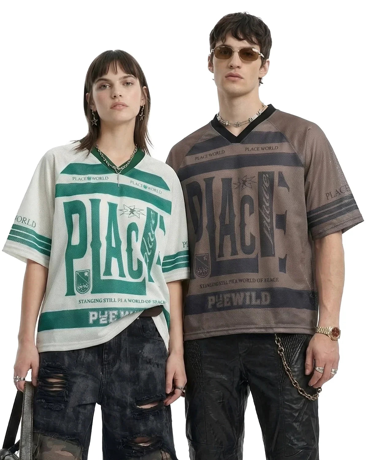 Oversized Letter Mesh Jersey
