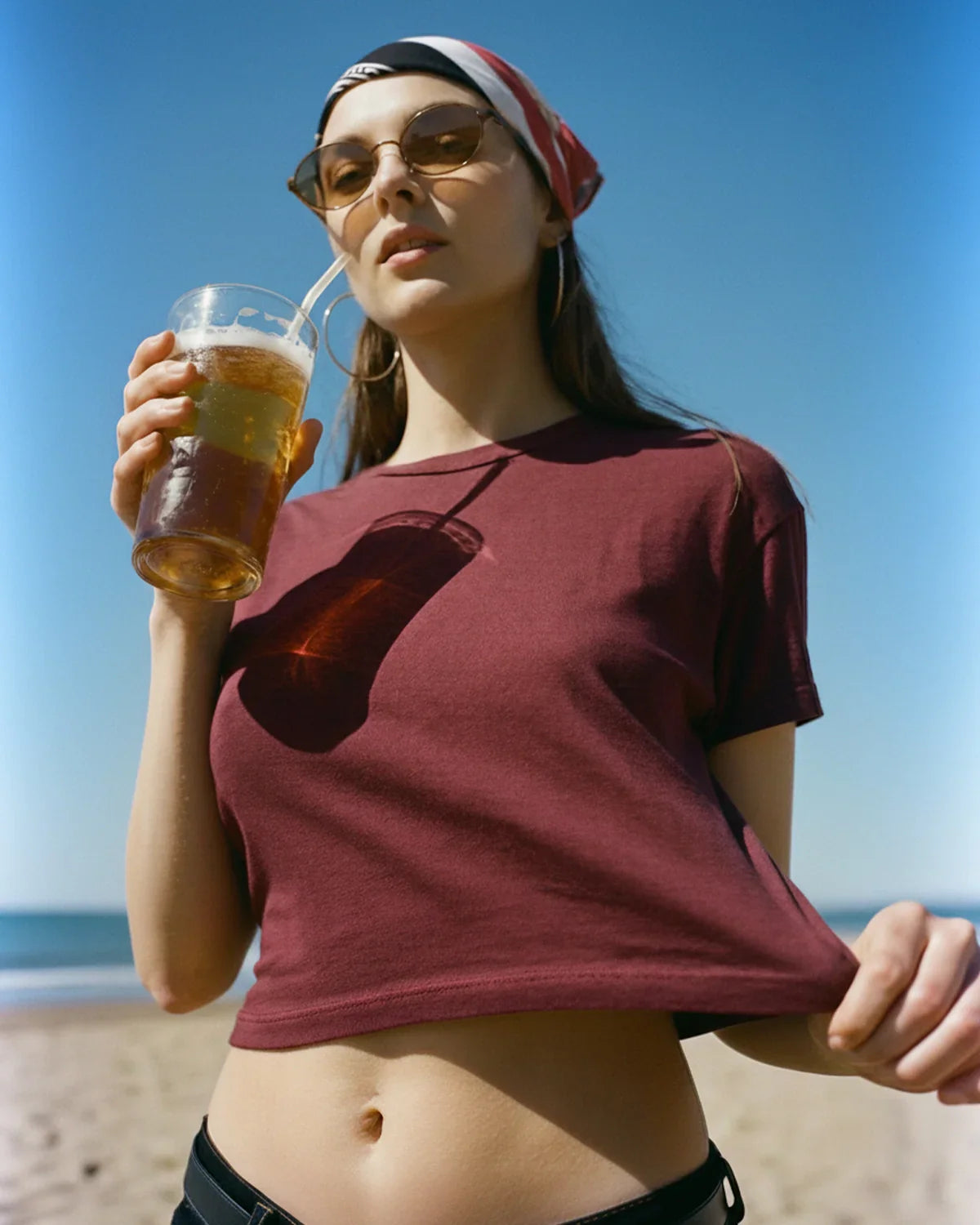T-shirt court à fruits stretch rafraîchissant