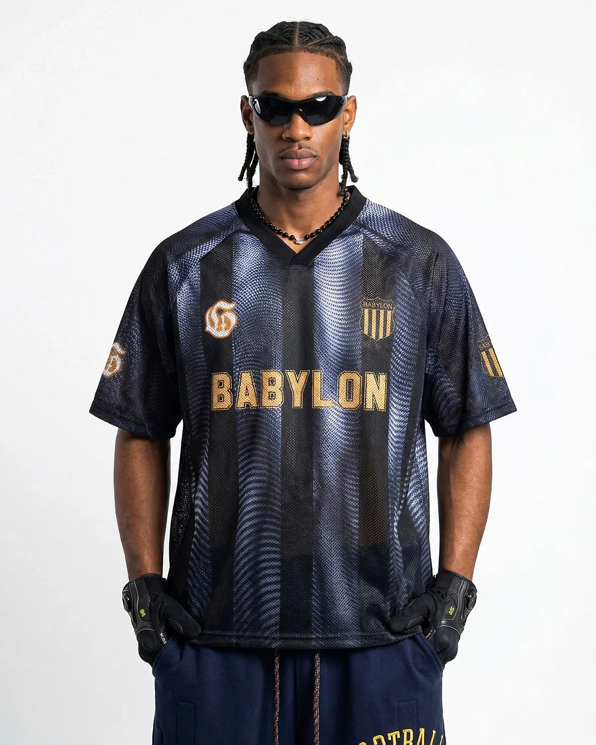 Gradient Pattern Mesh Jersey