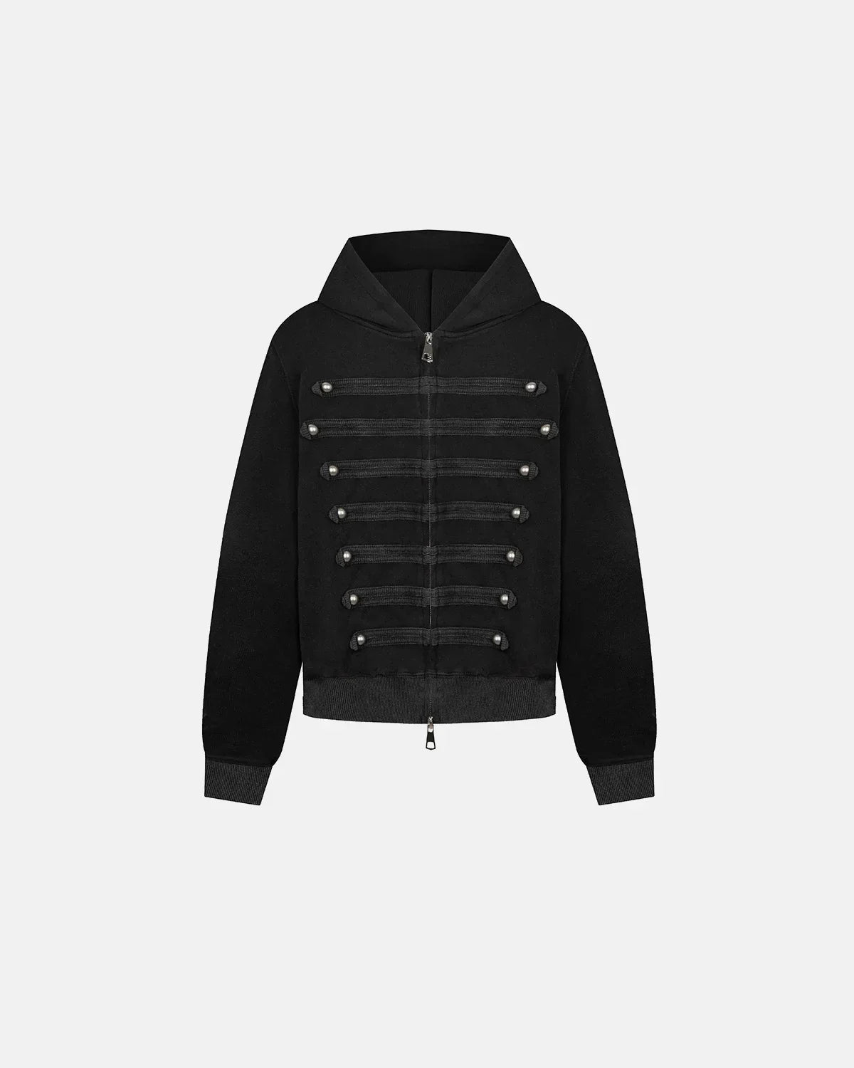Military Style Zip Up Hoodie