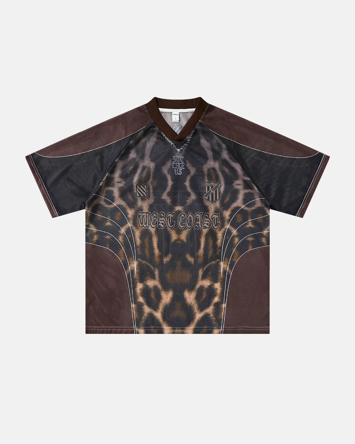 Vintage Colorblock Leopard Mesh Jersey