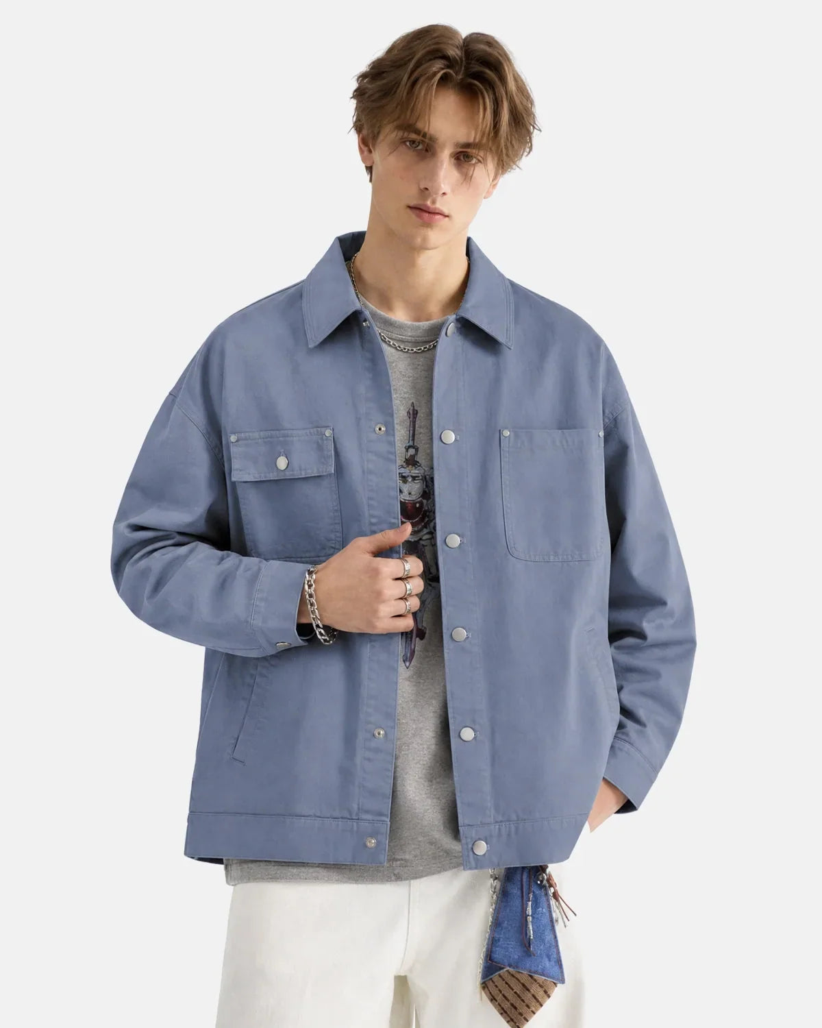 Veste de travail à poche asymétrique