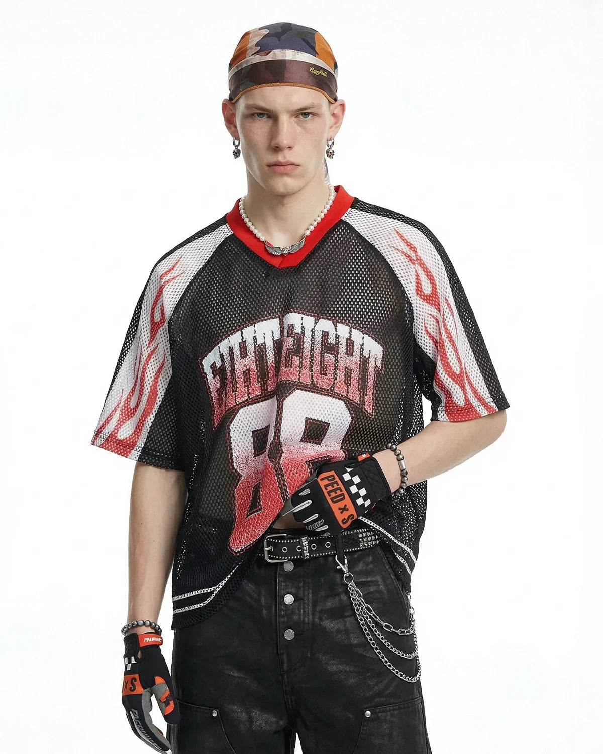 Flame Graphic Mesh Jersey