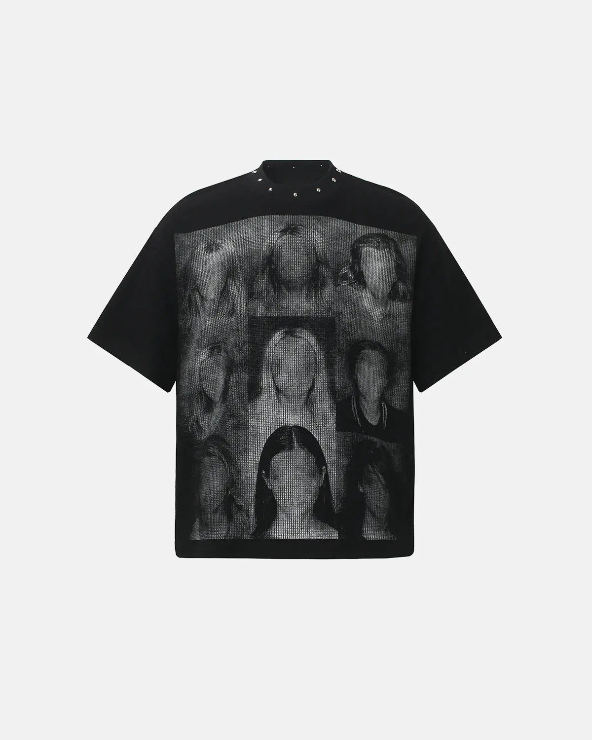 Portrait Graphic Waffle Boxy T-Shirt