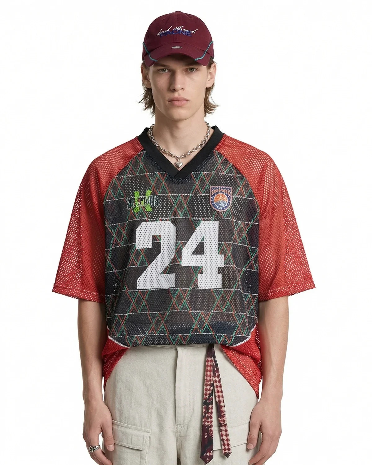 Color-Block Oversized Mesh Jersey