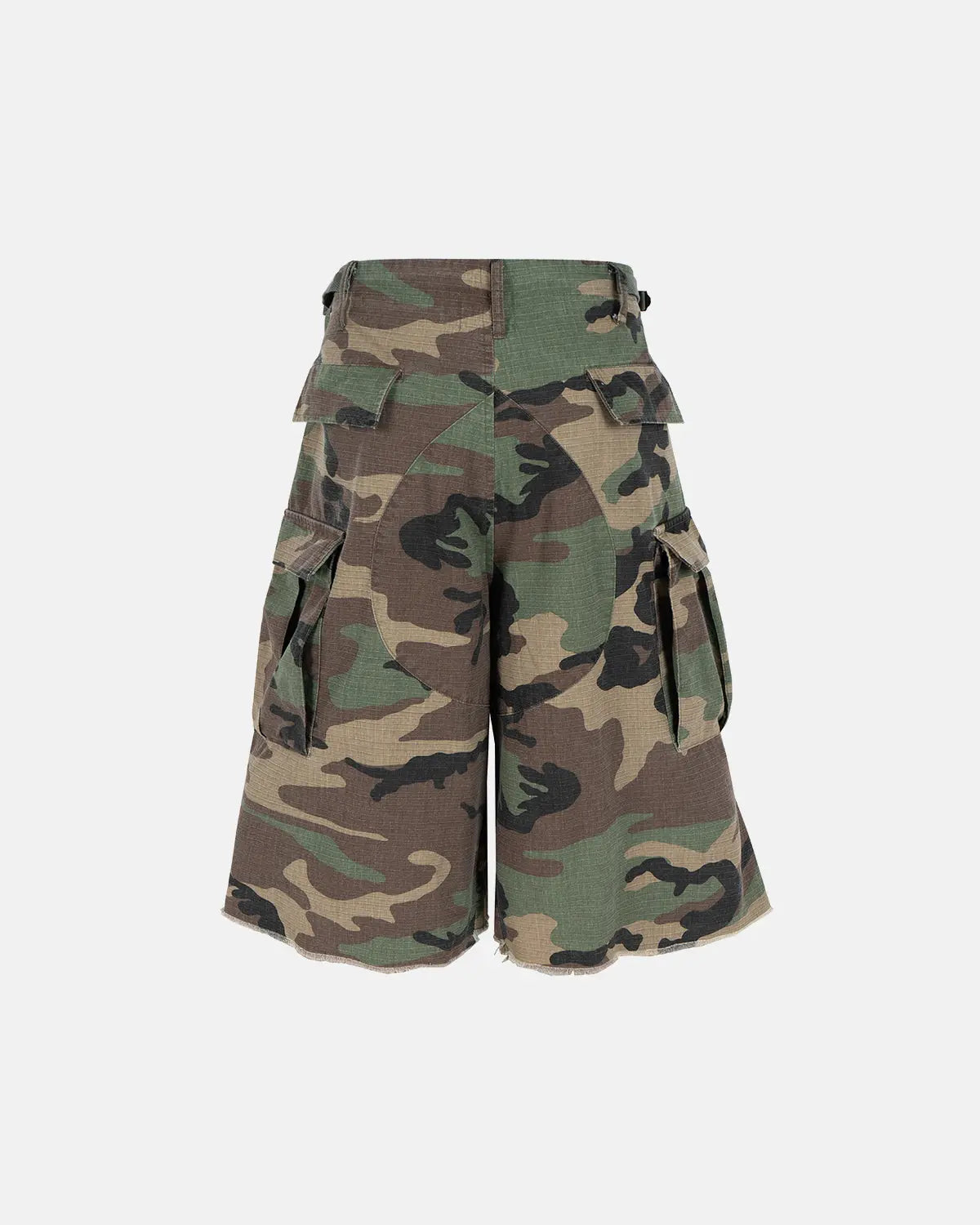Oversized Camo Cargo Longline Shorts