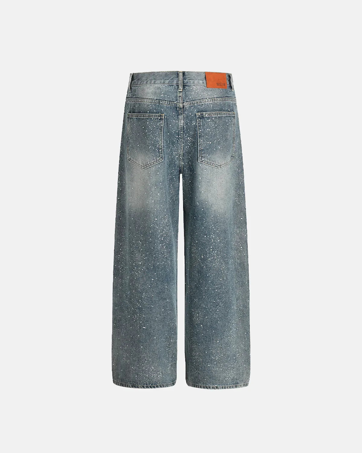 Rhinestone Straight Leg Denim Jeans