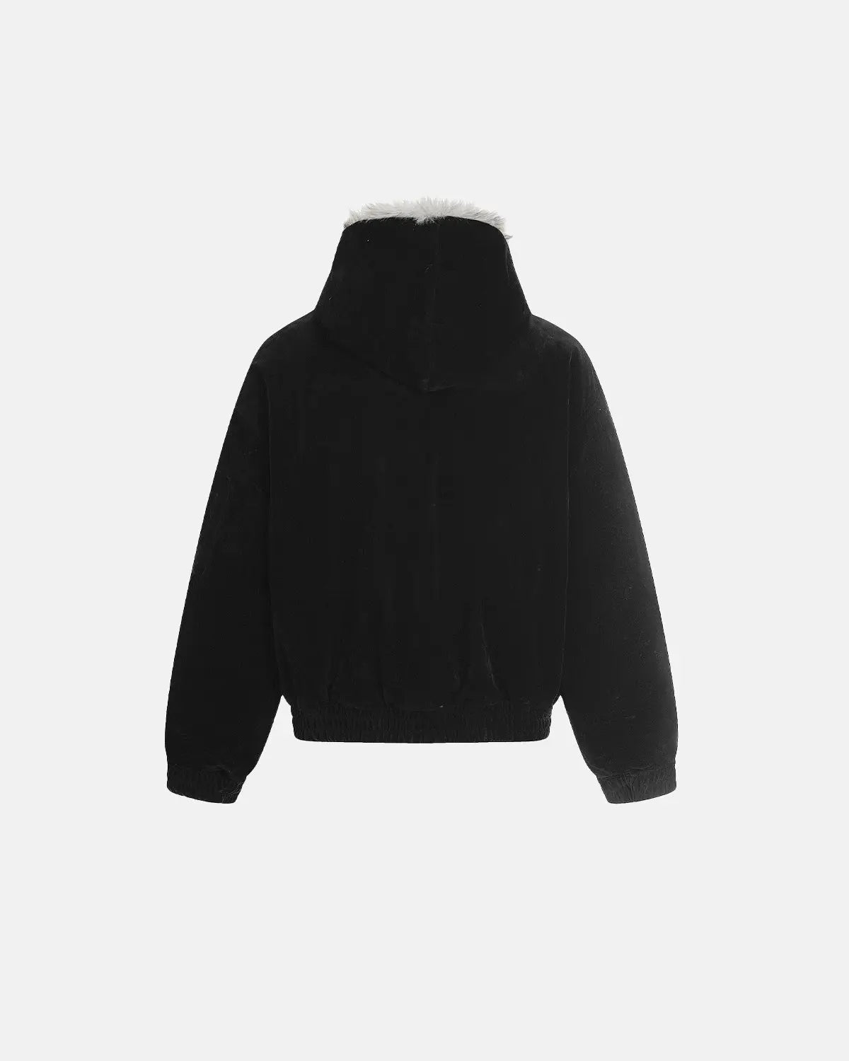 Faux Fur Lined Clasp Bomber Jacket