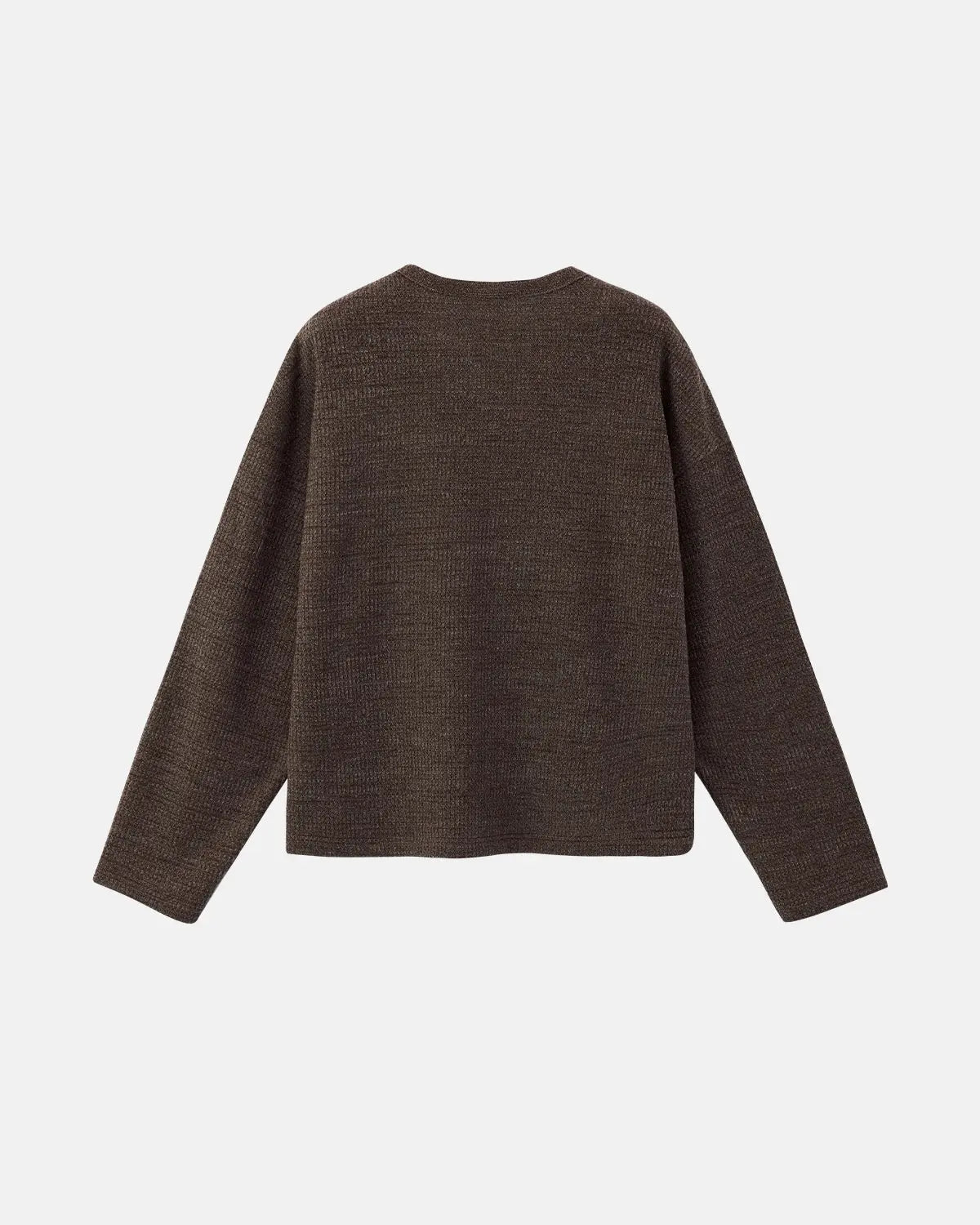 V-neck Long Sleeve Waffle Tees