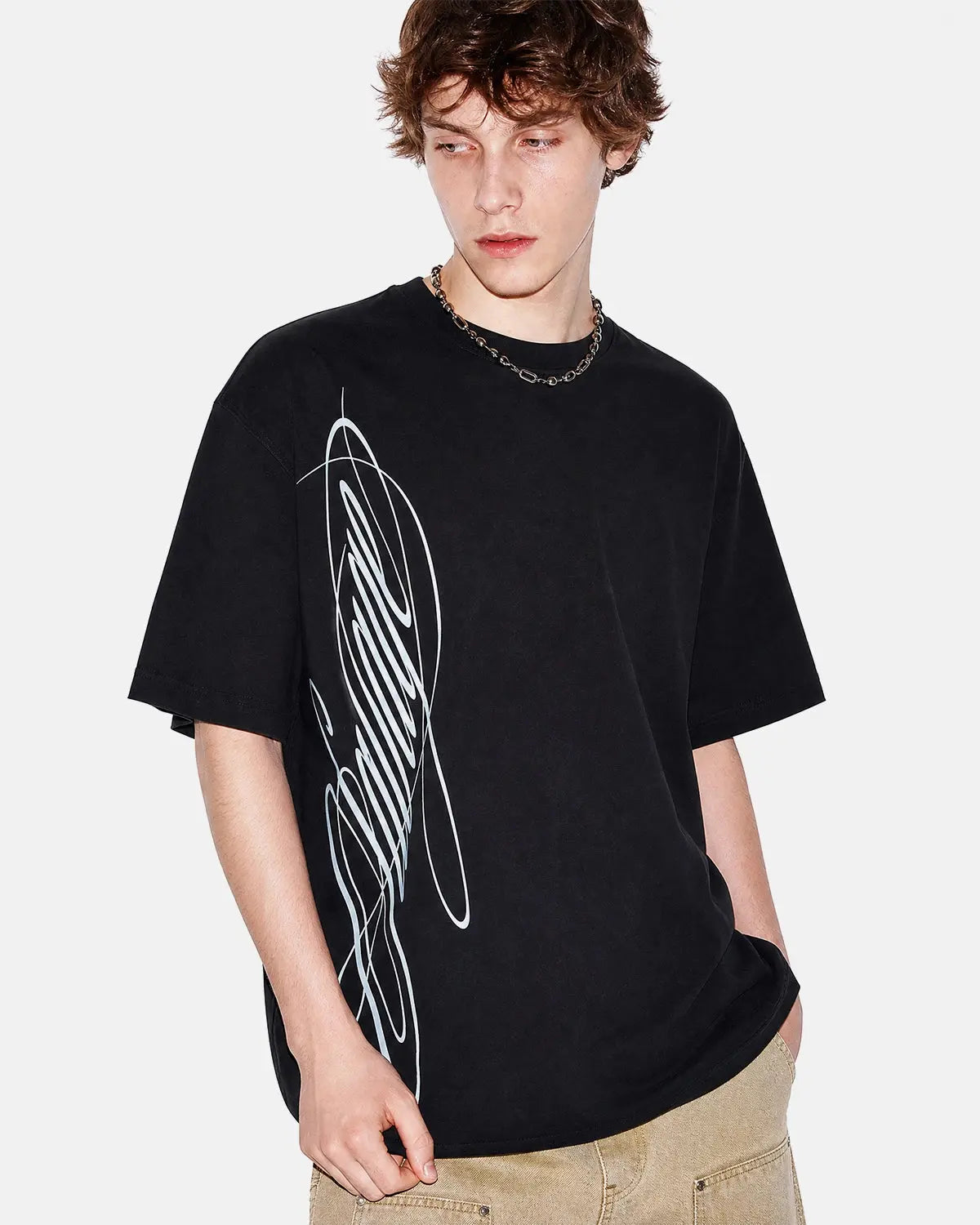 Script Graphic Oversized T-Shirt