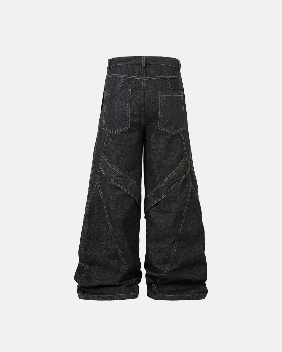 Stitching Button Up Baggy Jeans