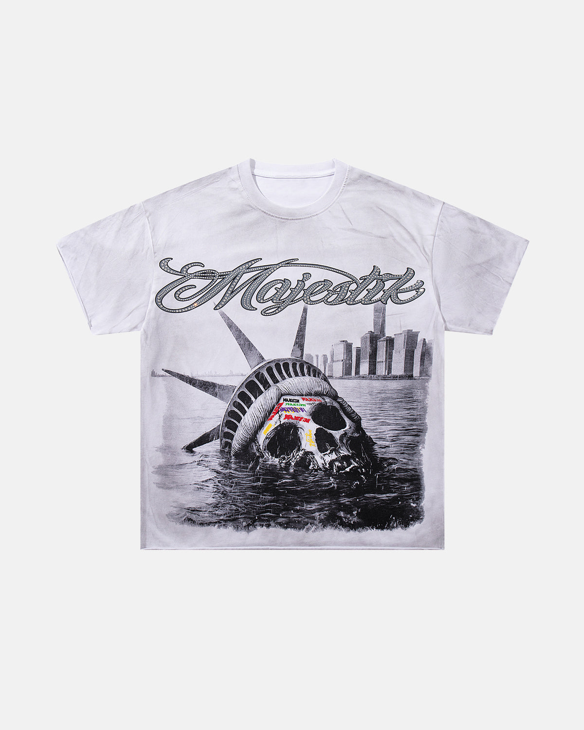 Rhinestone Washed Graphic T-Shirt