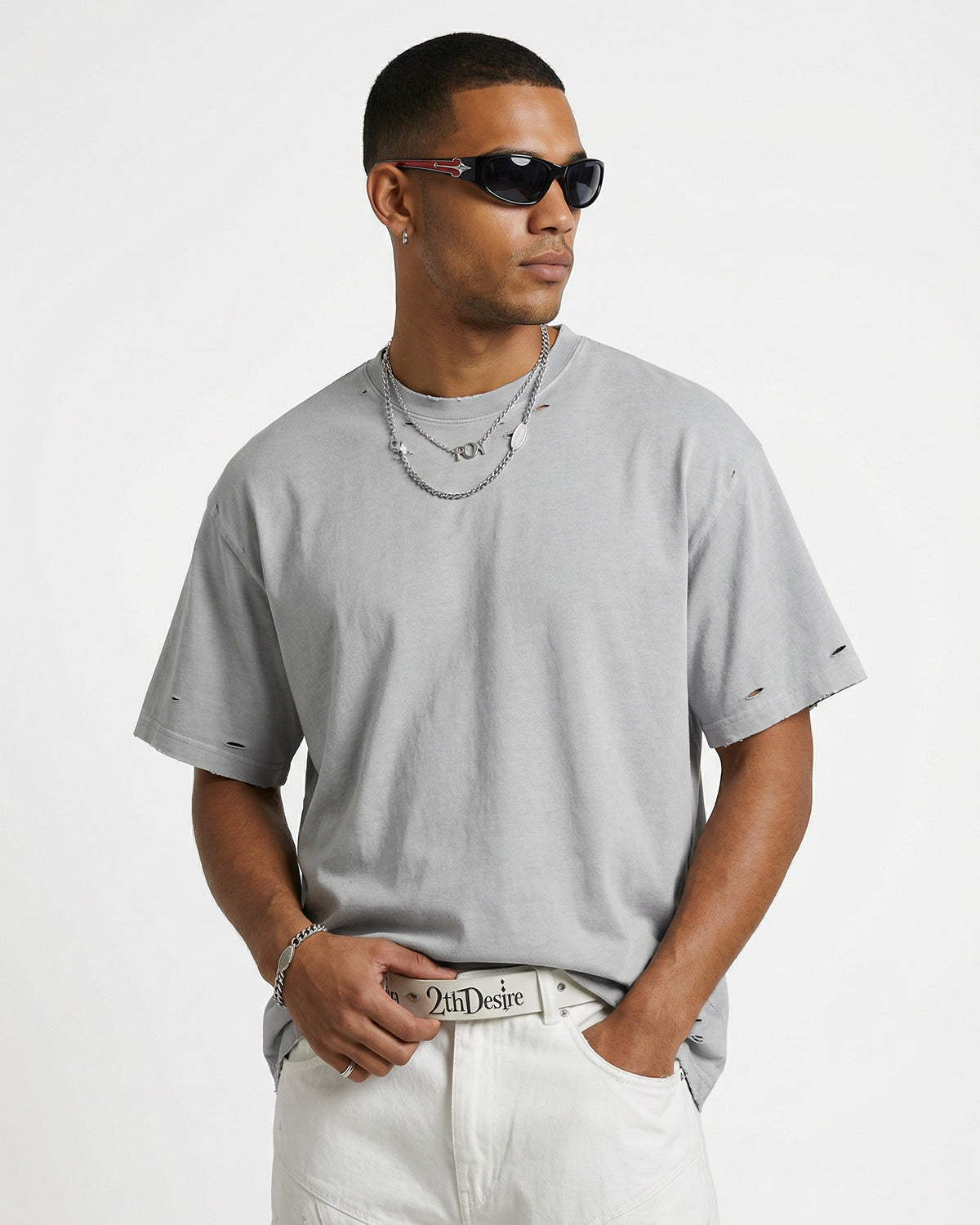 Ripped Distressed Washed Oversized T-Shirt